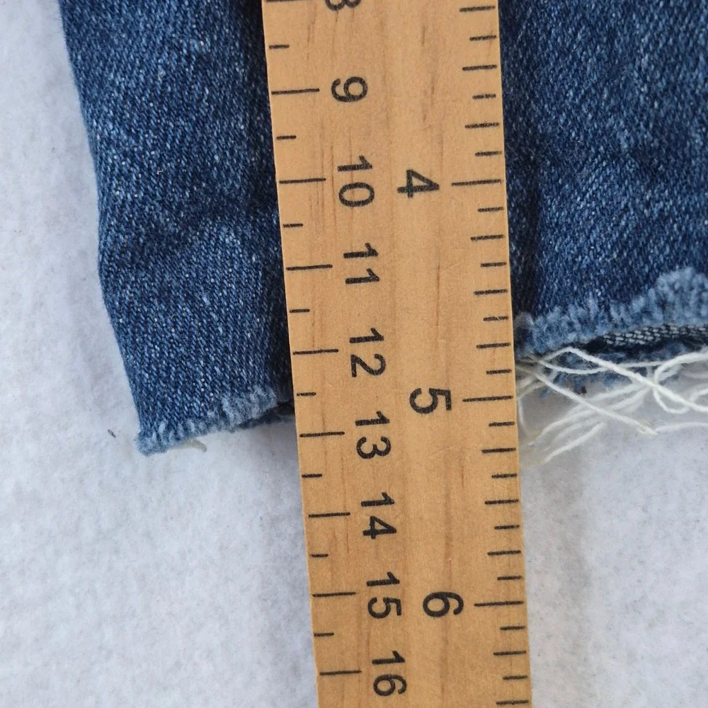 Madewell High Rise Denim Shorts Women's Size 33 Medium Wash Raw Hem
